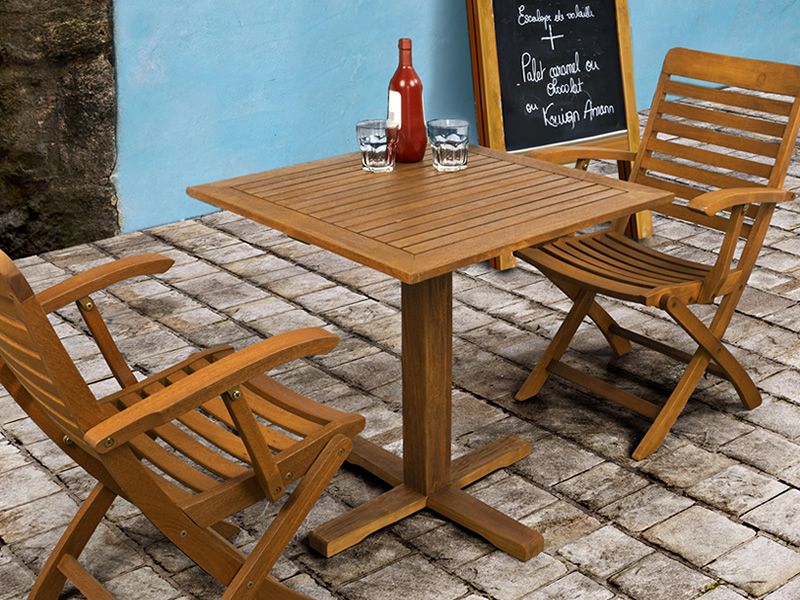 Adige pour Bars et Restaurants Table en bois avec plateau carré 70x70