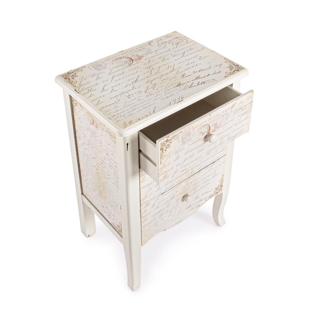 Shakespeare Side - Comodino shabby chic in legno, con due ...