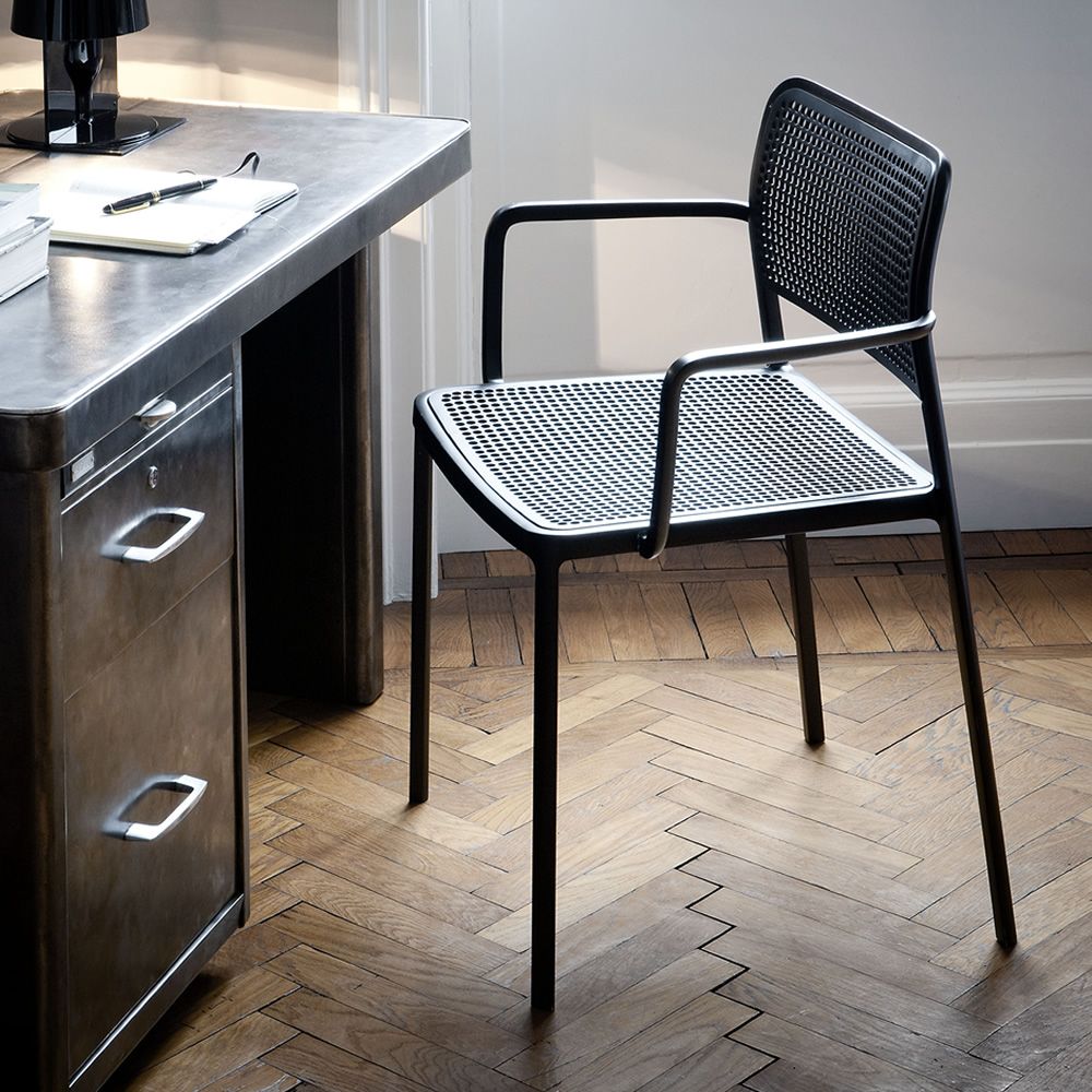 Audrey Design Kartell Chair In Aluminum And Plastic Stackable