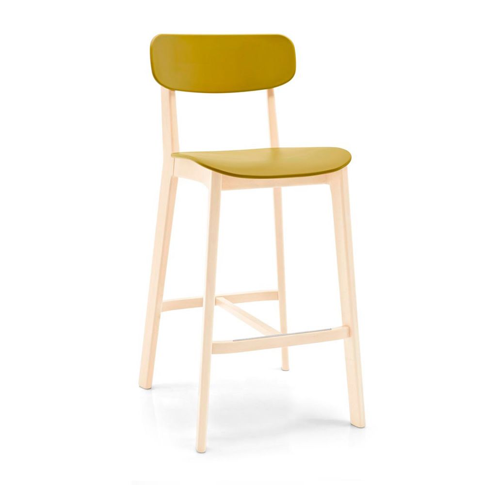 CS1376 Cream for Bars and Restaurants - Wooden bar stool ...