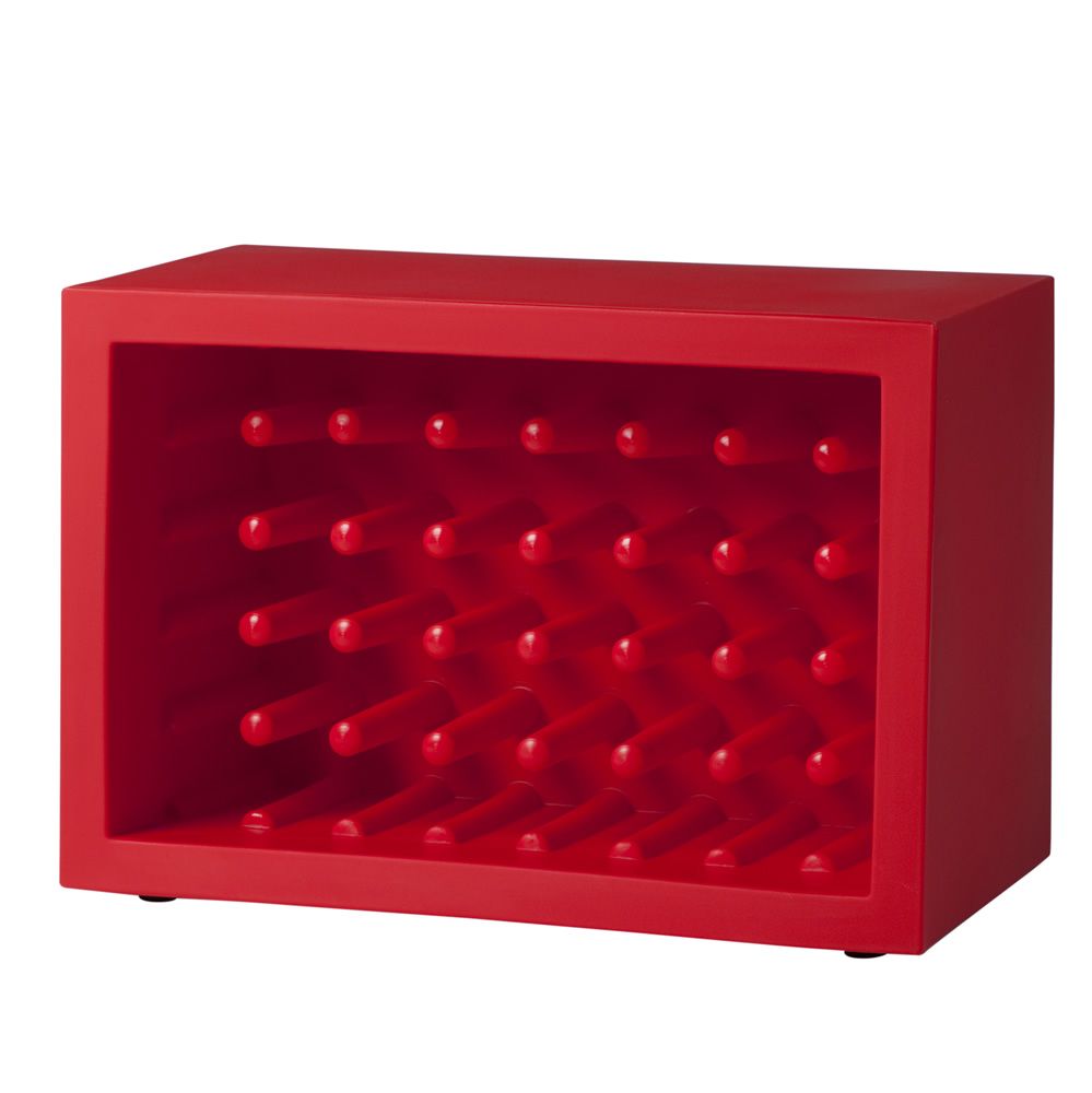 bachus porte bouteilles en polyethylene couleur rouge flamme